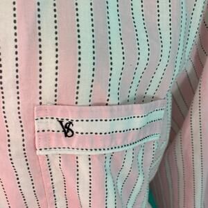 EUC Victoria's Secret Long Sleeve Pink Cotton Striped Pajama Top Size XL